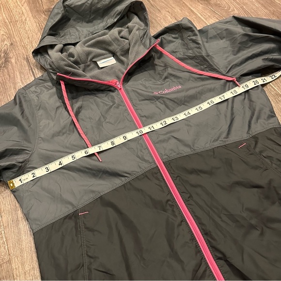 Columbia Jacket Women Gray Hooded Flash Forward Fleece Lined Windbreaker Golf S - Picture 9 of 12